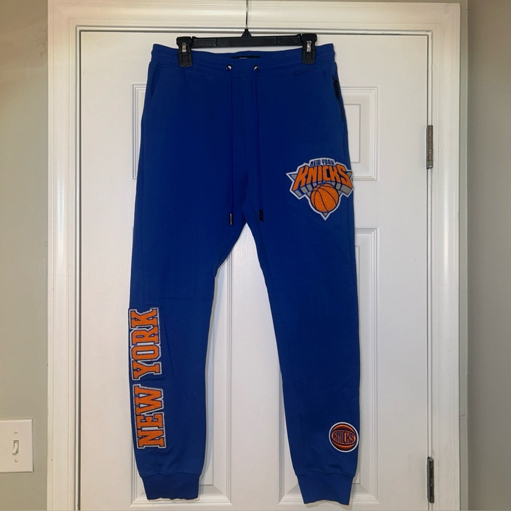 New York Knicks Sweatpants Mens Large Pro Standard Blue Embroidered Basketball